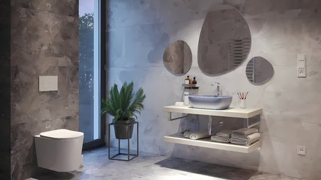 Mat ružičasti keramički umivalnik na ploščo SAT Infinitio brez preliva, ovalni oblik, 45,5x32,5 cm.