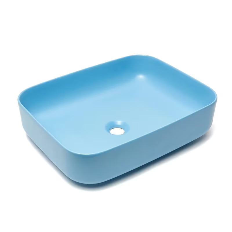 SAT Infinitio keramički umivalnik na ploščo brez preliva 50x39 cm u mat plavoj boji
