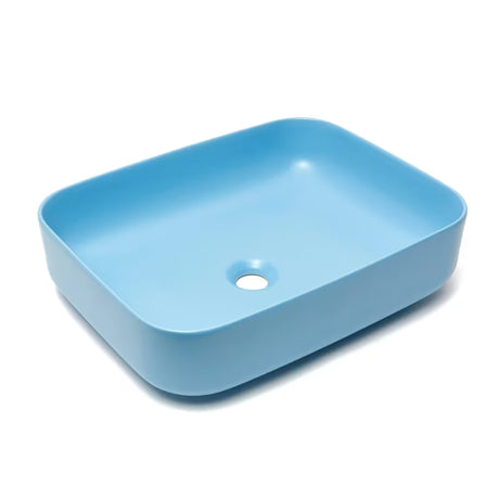 SAT Infinitio keramički umivalnik na ploščo brez preliva 50x39 cm u mat plavoj boji