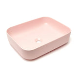 SAT Infinitio keramički umivalnik na ploščo 50x39 cm u mat ružičastoj boji, brez preliva.