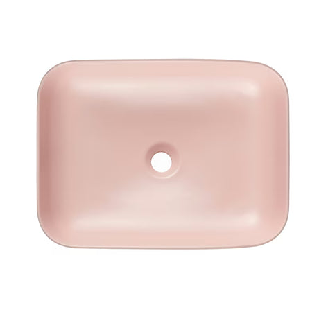 SAT Infinitio keramički umivalnik na ploščo 50x39 cm u mat ružičastoj boji, brez preliva.