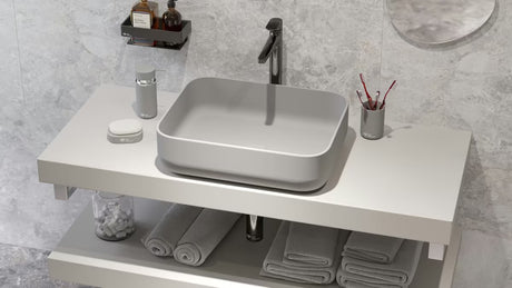 SAT Infinitio keramički umivalnik na ploščo brez preliva u tamnozelenoj mat boji, 45,5x32,5 cm.