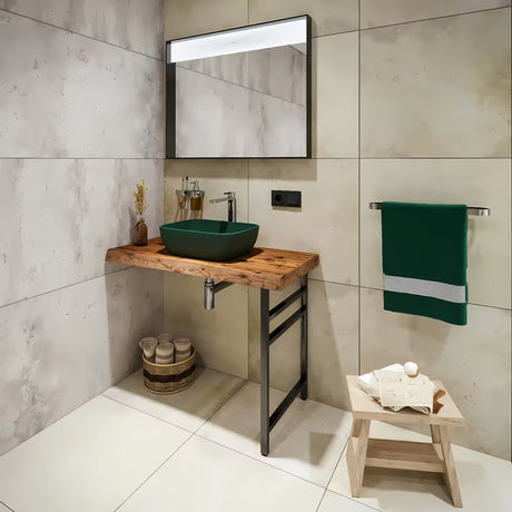 SAT Infinitio keramički umivalnik na ploščo brez preliva u tamnozelenoj mat boji, 45,5x32,5 cm.