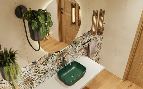 SAT Infinitio keramički umivalnik na ploščo brez preliva u tamnozelenoj mat boji, 45,5x32,5 cm.