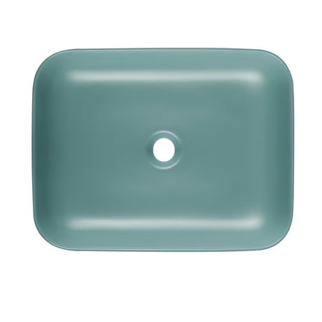 Mat zeleni keramički umivalnik na ploščo SAT Infinitio brez preliva, 50x39 cm