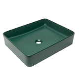 SAT Infinitio keramički umivalnik na ploščo 50x40 cm u tamnozelenoj mat boji brez preliva.