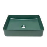 SAT Infinitio keramički umivalnik na ploščo 50x40 cm u tamnozelenoj mat boji brez preliva.