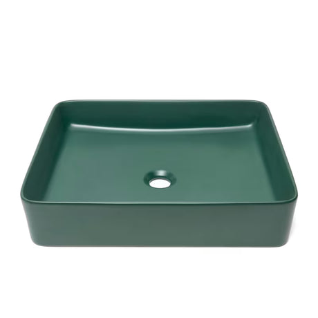 SAT Infinitio keramički umivalnik na ploščo 50x40 cm u tamnozelenoj mat boji brez preliva.