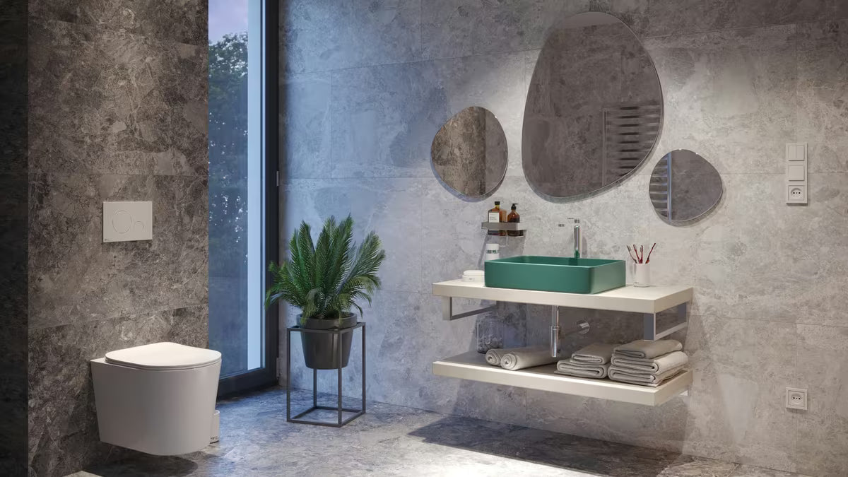 SAT Infinitio keramički umivalnik na ploščo 50x40 cm u tamnozelenoj mat boji brez preliva.