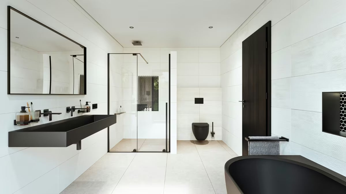 Viseči umivalnik SAT Infinitio u mat crnoj izvedbi s mogućnošću montaže i na pult