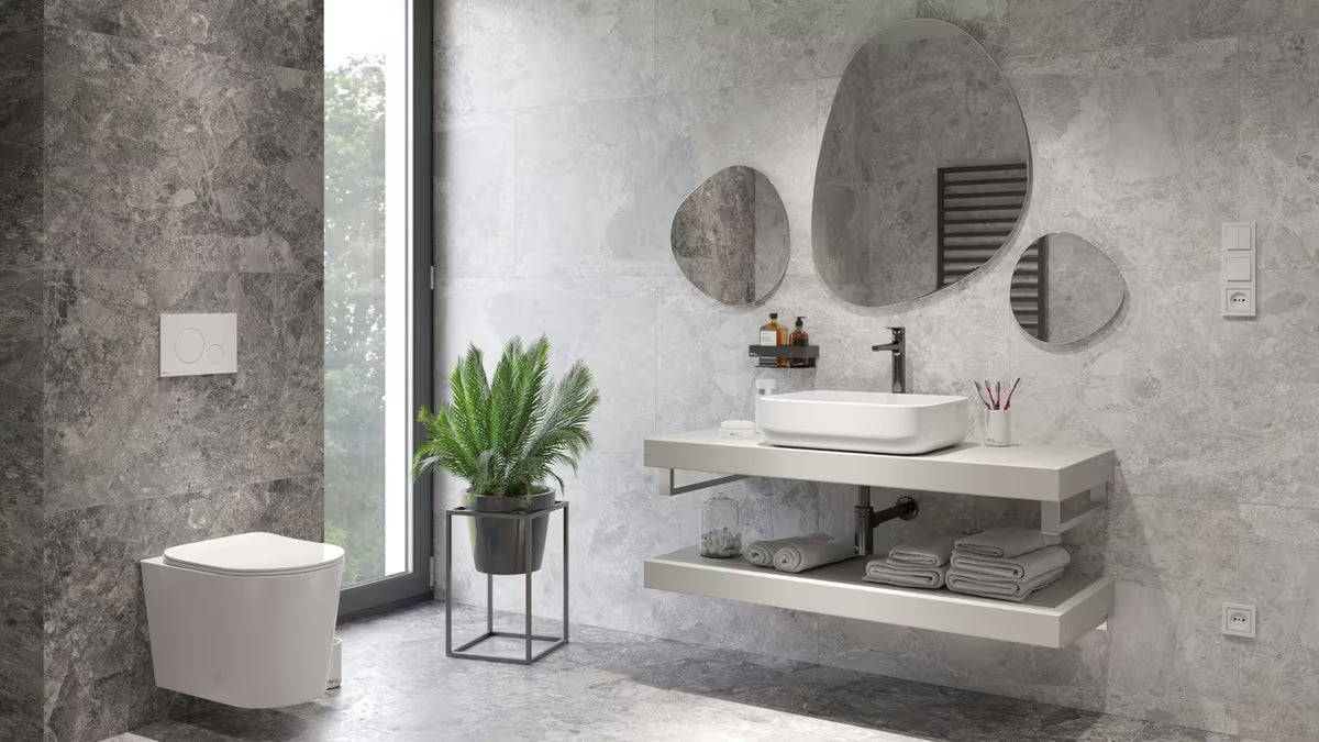 Viseči WC set SAT Infinitio s ugradbenim modulom, tipkom za ispiranje i WC daskom s mehko Zapiranje Soft Close i EasyLock