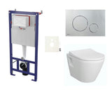 Viseči WC set vitra Integra s podometnim splakovalnikom in aktivirno tipko v mat krom izvedbi
