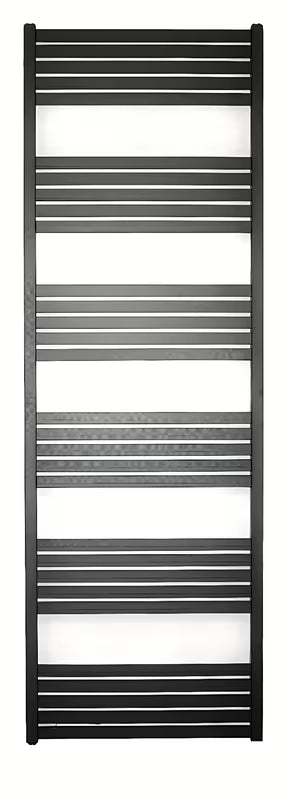 Kombiniran radiator SAT Kh 45x180 cm v črni mat barvi s stranskim priklopom na razmak.
