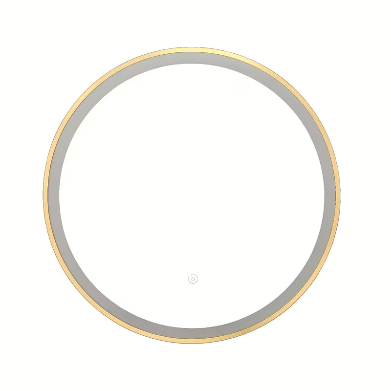 Okruglo LED ogledalo SAT u zlatnoj boji, promjera 60 cm, s senzorjem i sa zaštitom IP44.