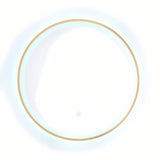 Okruglo LED ogledalo SAT u zlatnoj boji, promjera 60 cm, s senzorjem i sa zaštitom IP44.