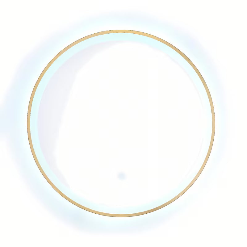 Okruglo LED ogledalo SAT u zlatnoj boji, promjera 60 cm, s senzorjem i sa zaštitom IP44.