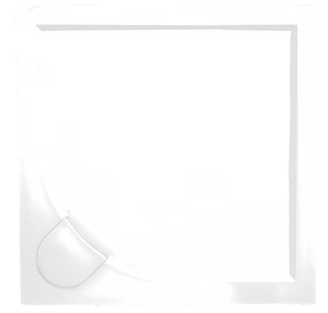 Bela kvadratna tuš kad SAT Limcc 80x80 cm iz litega marmorja s pokritim kotnim odtokom