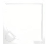Bijela kvadratna tuš kad SAT Limcc 80x80 cm od lijevanog mramora s pokrivenim kutnim odvodom