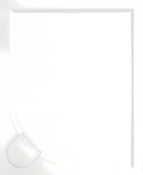 Bijela pravokotna tuš kad SAT Limcc 100x90 cm od lijevanog mramora s niskom visinom od 3 cm