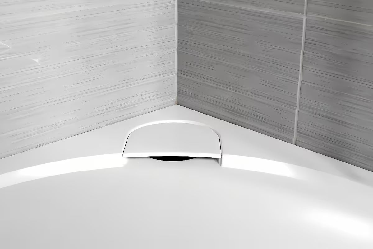 Bijela pravokotna tuš kad SAT Limcc 140x90 cm od lijevanog mramora s protukliznim dnom