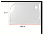 Bel akrilni panel za tuš kad SAT Limnew v levi izvedbi