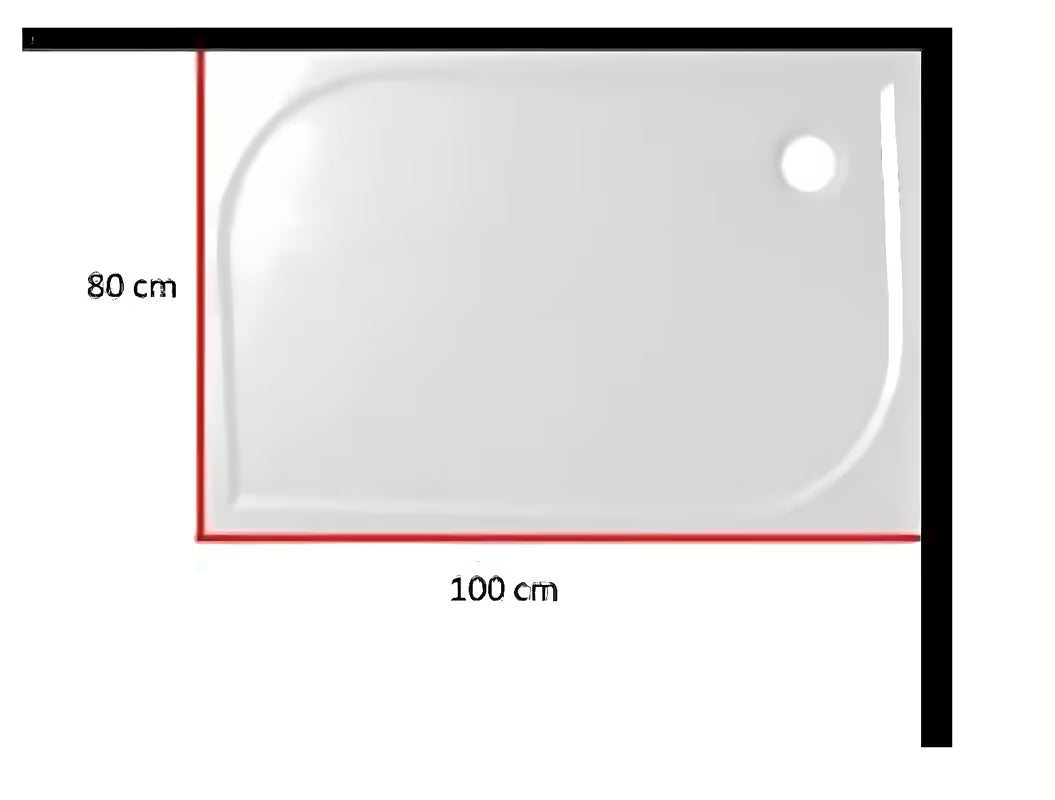 Bel akrilni panel za tuš kad SAT Limnew v levi izvedbi