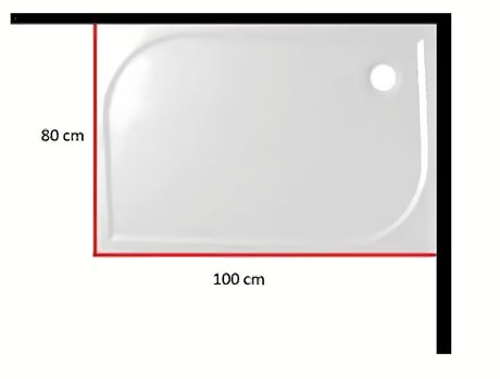 Bel akrilni panel za tuš kad SAT Limnew v levi izvedbi