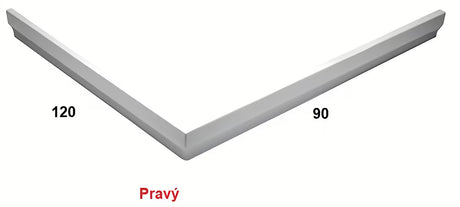 Bel akrilni panel za tuš kad SAT Limnew pro za oblogo kadičke z višino 10 cm