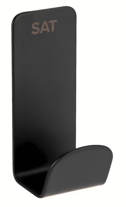 Crni stenski kavelj SAT Mood jednostavnog elegantnog dizajna za kupaonicu