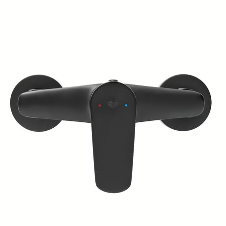 Stenska enoročna armatura za tuš SAT Mood u mat crnoj završnoj obradi.