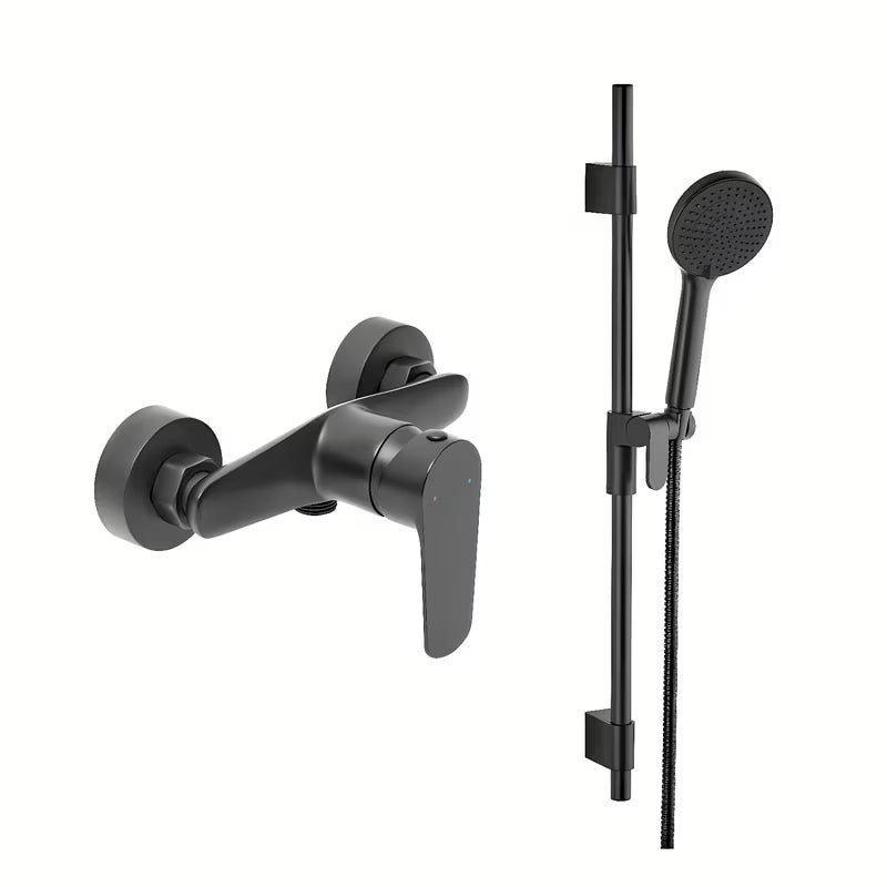 Armatura za Tuš SAT Mood u mat crnoj boji s tuš setom pro za zidnu montažu