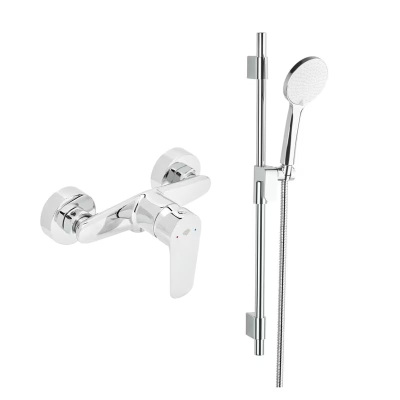 Tuš enoročna slavina SAT Mood u sjajnom kromu s kompletnim tuš setom