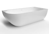 Samostoječi  desna kad SAT Nelly 175x82 cm iz litega marmorja v beli barvi
