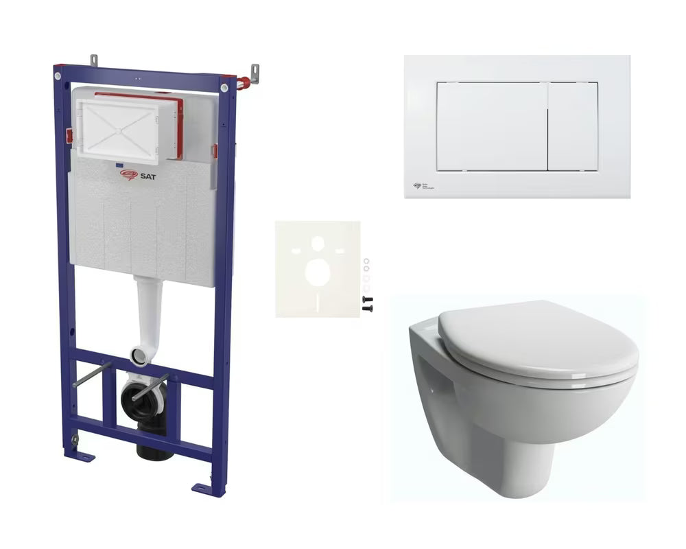 Viseči WC set vitra Normus pro za predstensko montažo z belo keramiko in WC-desko mehko Zapiranje Soft Close