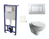 Viseči WC set vitra Normus z modulom pro za predstensko montažo, splakovalnikom SAT in WC-desko mehko Zapiranje Soft Close.