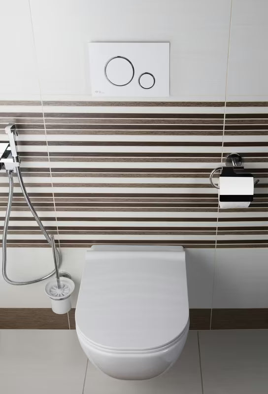 Bijela aktivirna tipka SAT pro WC školjka namijenjena pro ugradbenim modulima SAT.