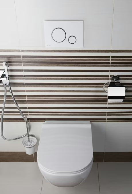 Bijela aktivirna tipka SAT pro WC školjka namijenjena pro ugradbenim modulima SAT.