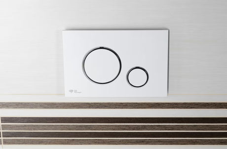 Bijela aktivirna tipka SAT pro WC školjka namijenjena pro ugradbenim modulima SAT.