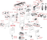 Podometni splakovalnik za WC SAT u plavoj izvedbi pro viseča WC školjka s štedljivim DualFlush ispiranjem
