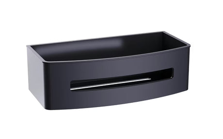 Kupaonska polica SAT od nehrđajućeg čelika u mat crnoj boji s uklonjivim crnim plastičnim umetkom