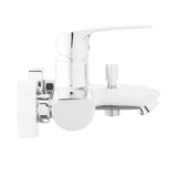 Kromirana stenska enoročna armatura za kad SAT Project z razmakom 150 mm