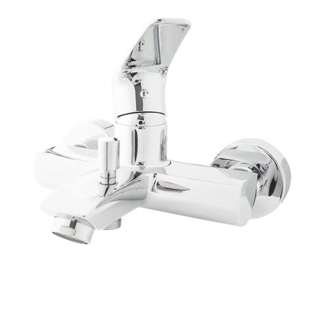 Kromirana stenska enoročna armatura za kad SAT Project z razmakom 150 mm
