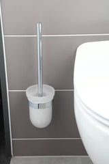 Stenska WC ščetka SAT Project v krom izvedbi z mlečnim steklom