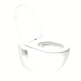 Viseča WC Školjka SAT Project v sijajno beli barvi s wc desko mehko Zapiranje Soft Close in odprtim splakovalnim robom