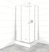 SAT Project kvadratna tuš kabina s kadjo 90x90 cm v sijajnem kromu s prozornim steklom