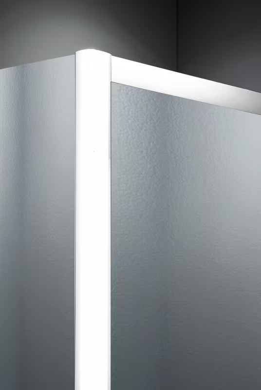 Polkrožna tuš kabina SAT Project 90x90 cm z belimi profili in neprosojnim steklom chinchilla