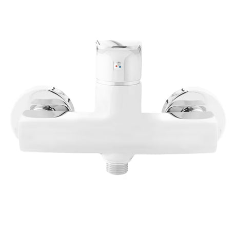 Enoročna stenska armatura za tuš SAT Project u krom izvedbi brez tuš seta.