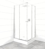 Kvadratna tuš kabina SAT Project 90x90 cm s kadjo u sjajnom kromu i s neprozirnim staklom Chinchilla.