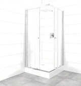 Kvadratna tuš kabina SAT Project 90x90 cm s kadjo u sjajnom kromu i s neprozirnim staklom Chinchilla.