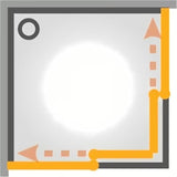 Kvadratna tuš kabina SAT Project 90x90 cm s kadjo u sjajnom kromu i s neprozirnim staklom Chinchilla.